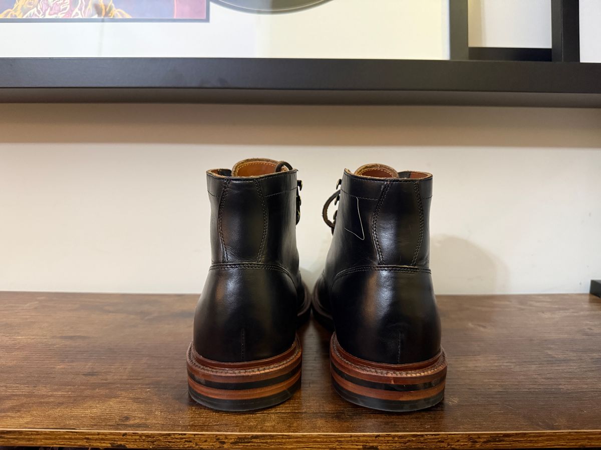 Photo by Shabazkilla on March 8, 2025 of the Grant Stone Ottawa Boot in Horween Black Chromexcel.