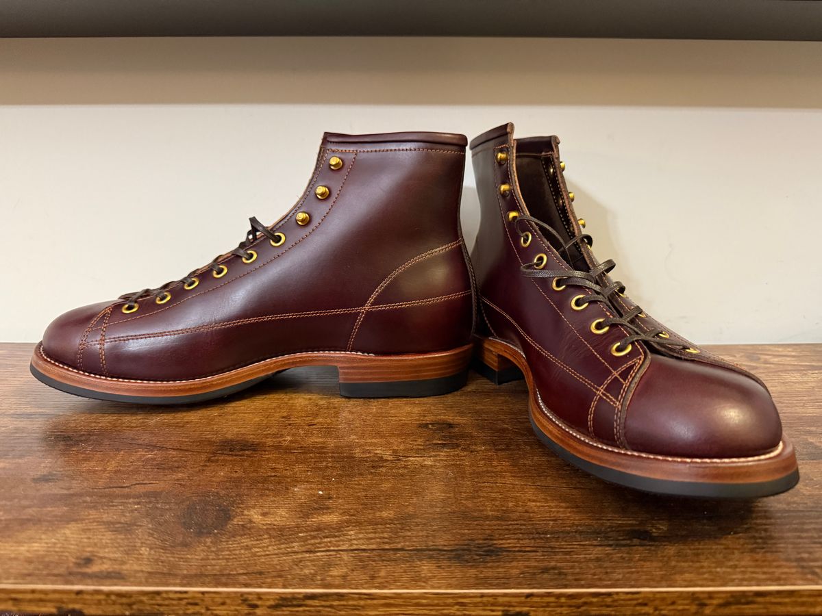 Photo by Shabazkilla on October 9, 2025 of the Iron Boots T-Monkey Boots in Seidel Brown Double Shot.