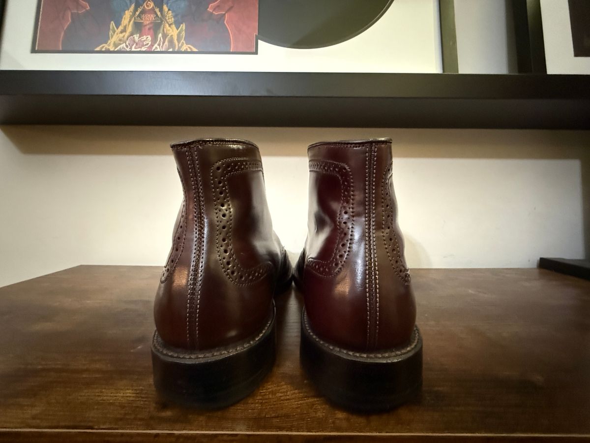 Photo by Shabazkilla on April 18, 2025 of the Alden Wingtip Boot in Horween Color 8 Shell Cordovan.