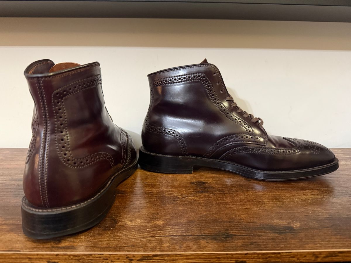 Photo by Shabazkilla on April 18, 2025 of the Alden Wingtip Boot in Horween Color 8 Shell Cordovan.