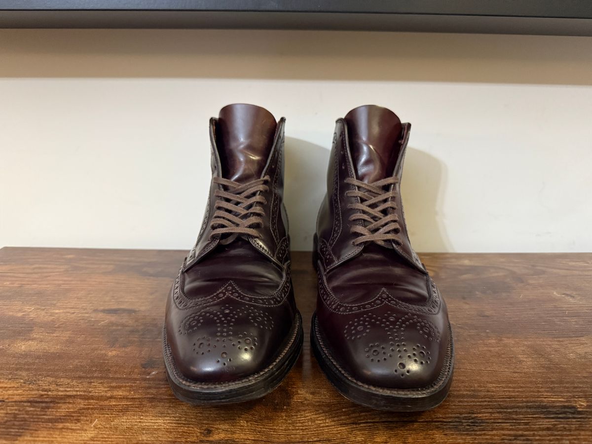 Photo by Shabazkilla on April 18, 2025 of the Alden Wingtip Boot in Horween Color 8 Shell Cordovan.