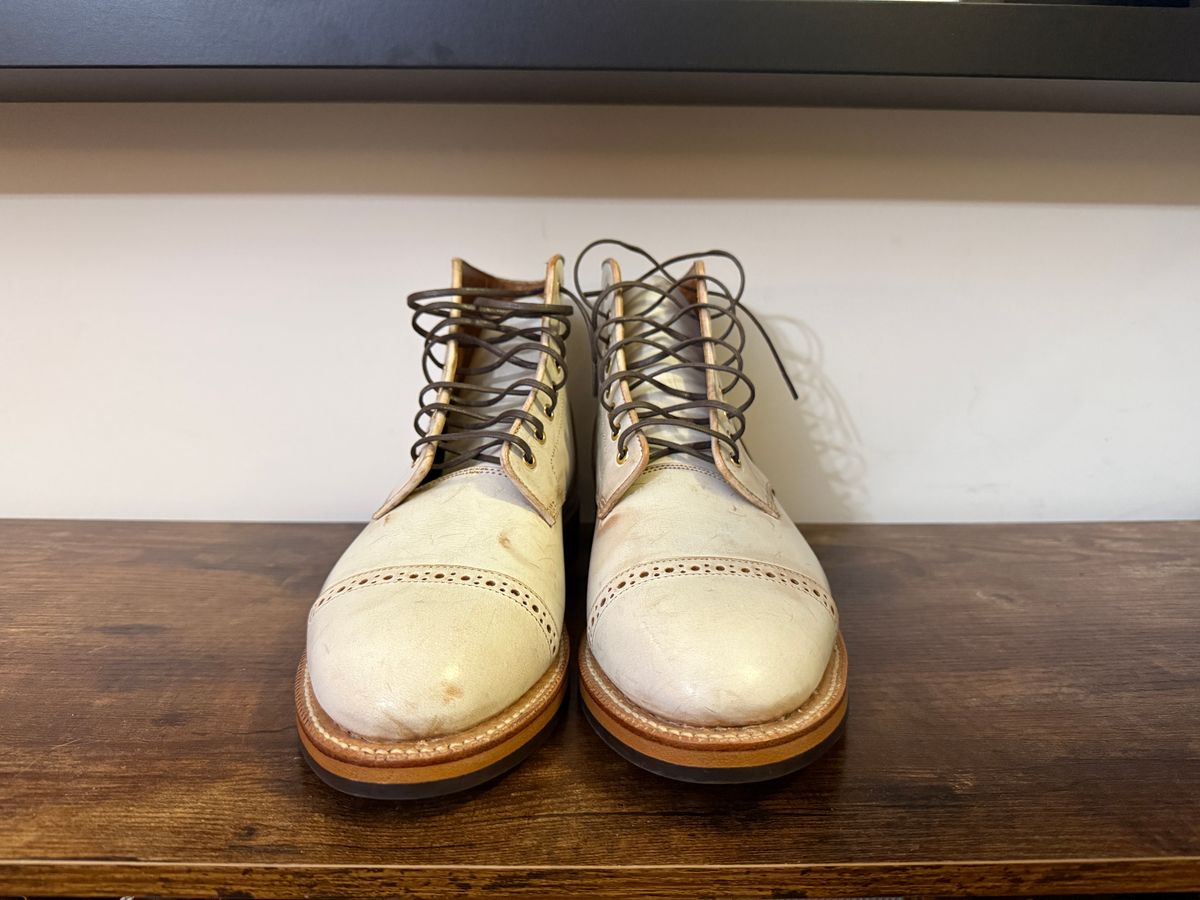 Photo by Shabazkilla on March 8, 2025 of the Grant Stone Garrison Boot in Conceria Walpier Ghost Buttero.