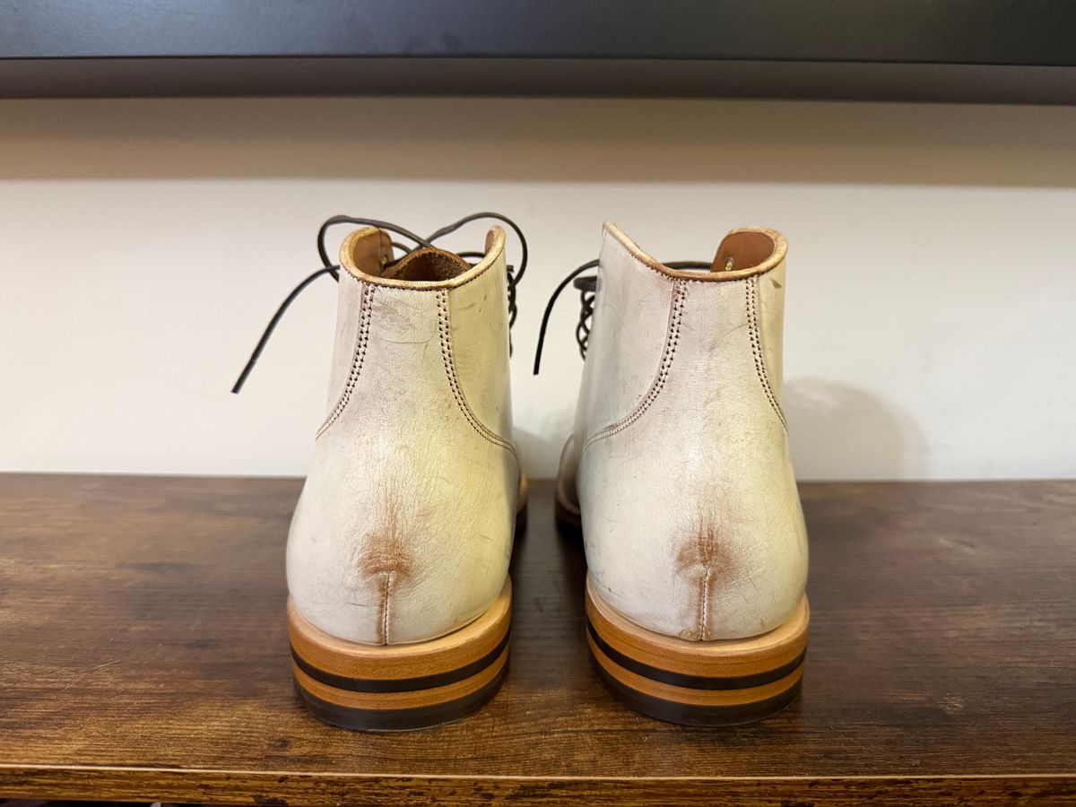 Photo by Shabazkilla on March 8, 2025 of the Grant Stone Garrison Boot in Conceria Walpier Ghost Buttero.
