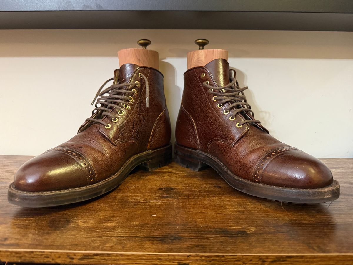 Photo by Shabazkilla on March 8, 2025 of the Grant Stone Garrison Boot in C.F. Stead Crimson Classic Kudu.