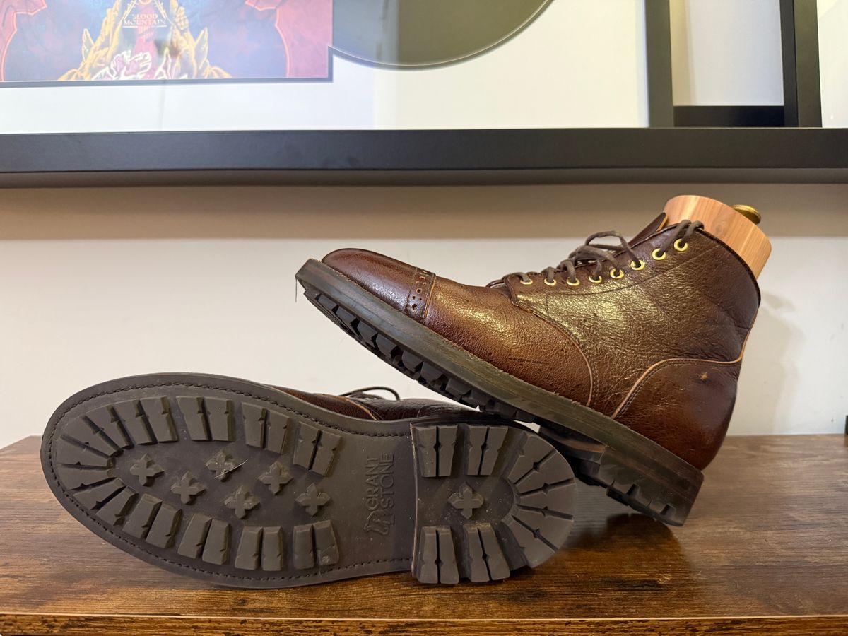 Photo by Shabazkilla on March 8, 2025 of the Grant Stone Garrison Boot in C.F. Stead Crimson Classic Kudu.