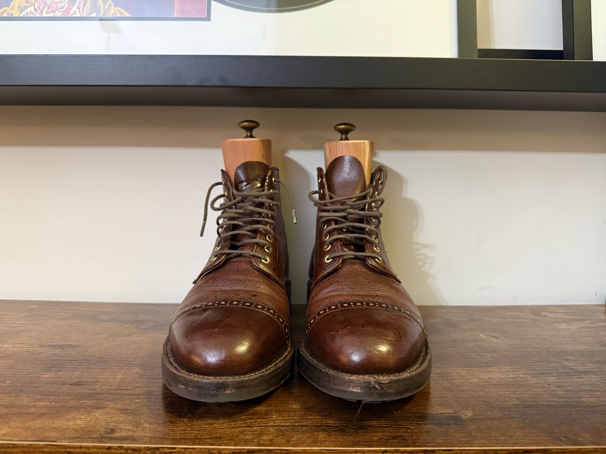 Photo by Shabazkilla on March 8, 2025 of the Grant Stone Garrison Boot in C.F. Stead Crimson Classic Kudu.