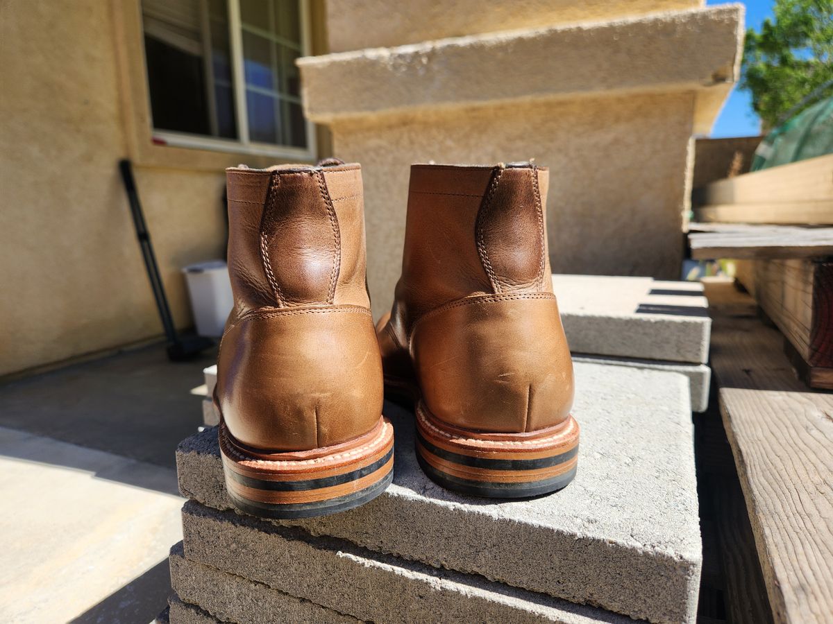 Photo by Chris2Fur on March 18, 2026 of the Grant Stone Diesel Boot in Horween Dune Chromexcel.
