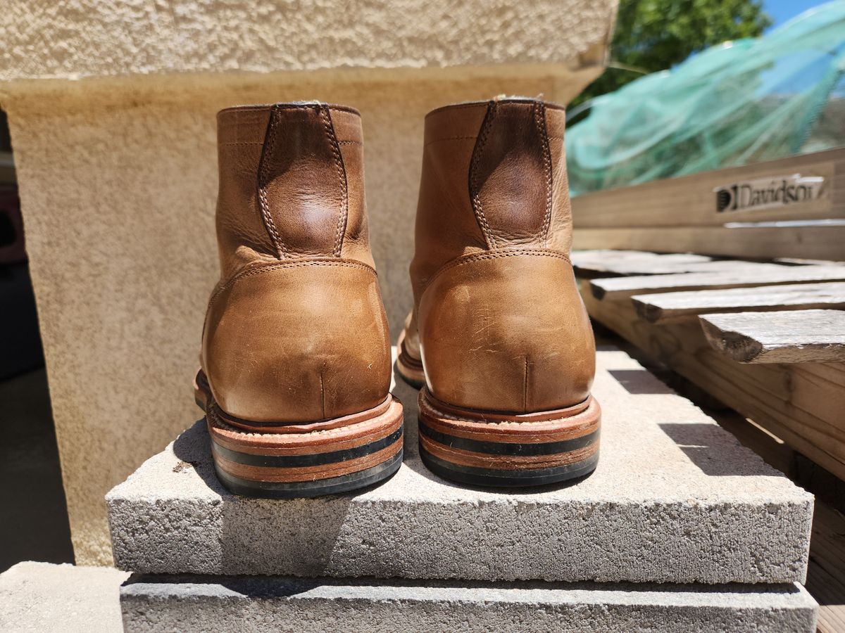 Photo by Chris2Fur on May 20, 2026 of the Grant Stone Diesel Boot in Horween Dune Chromexcel.