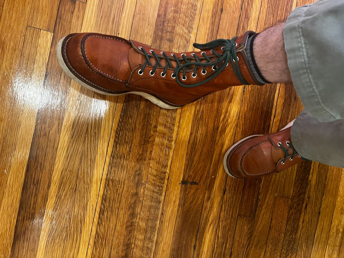 Photo by Hlmazur on September 16, 2024 of the Red Wing 8-Inch Classic Moc in S.B. Foot Oro Legacy.