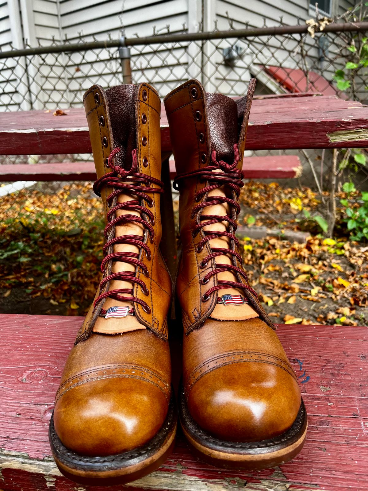 Photo by Hlmazur on October 1, 2024 of the Corcoran Jump Boot in Hand Dyed Light Tan.