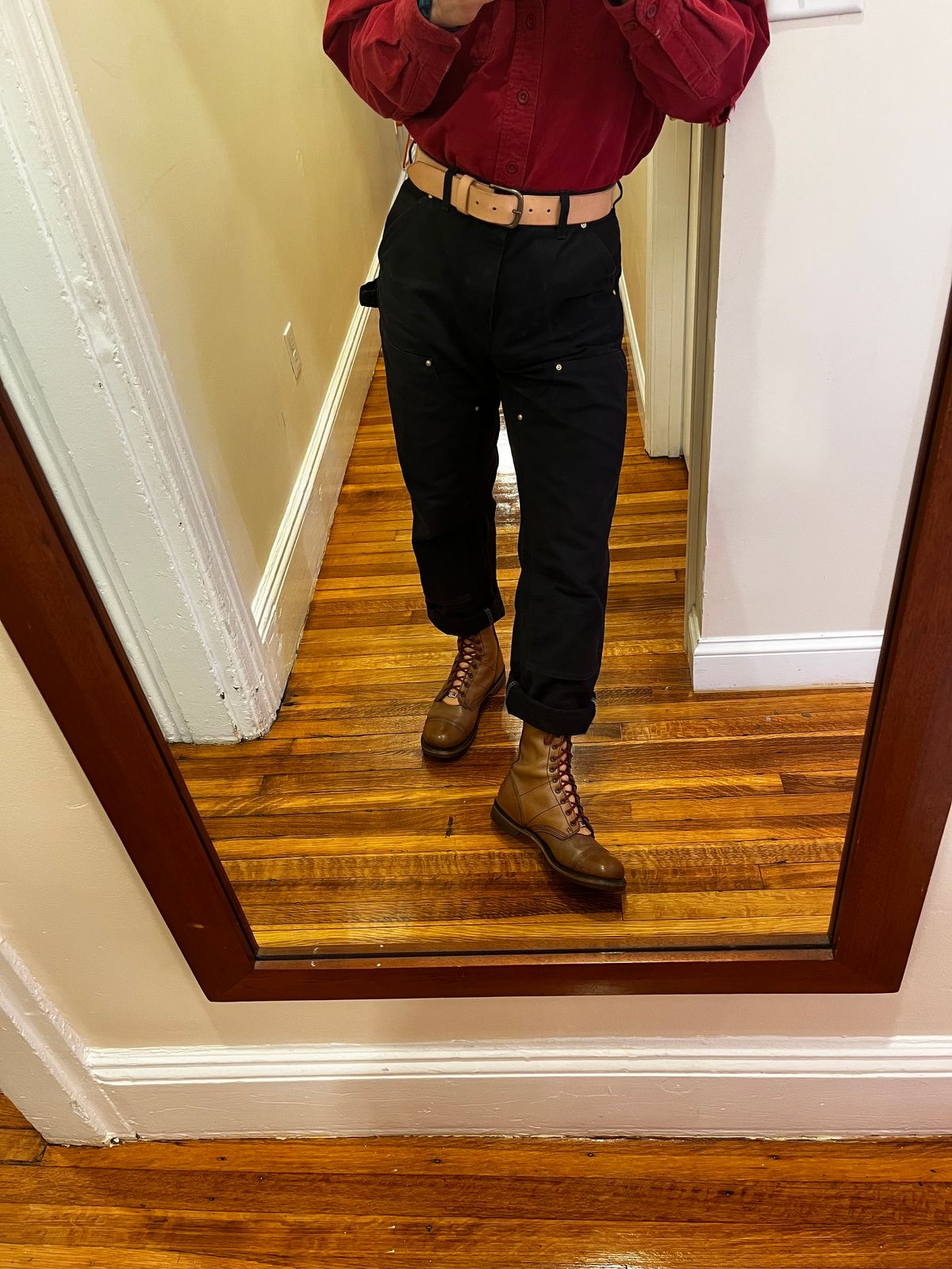 Photo by Hlmazur on October 3, 2024 of the Corcoran Jump Boot in Hand Dyed Light Tan.