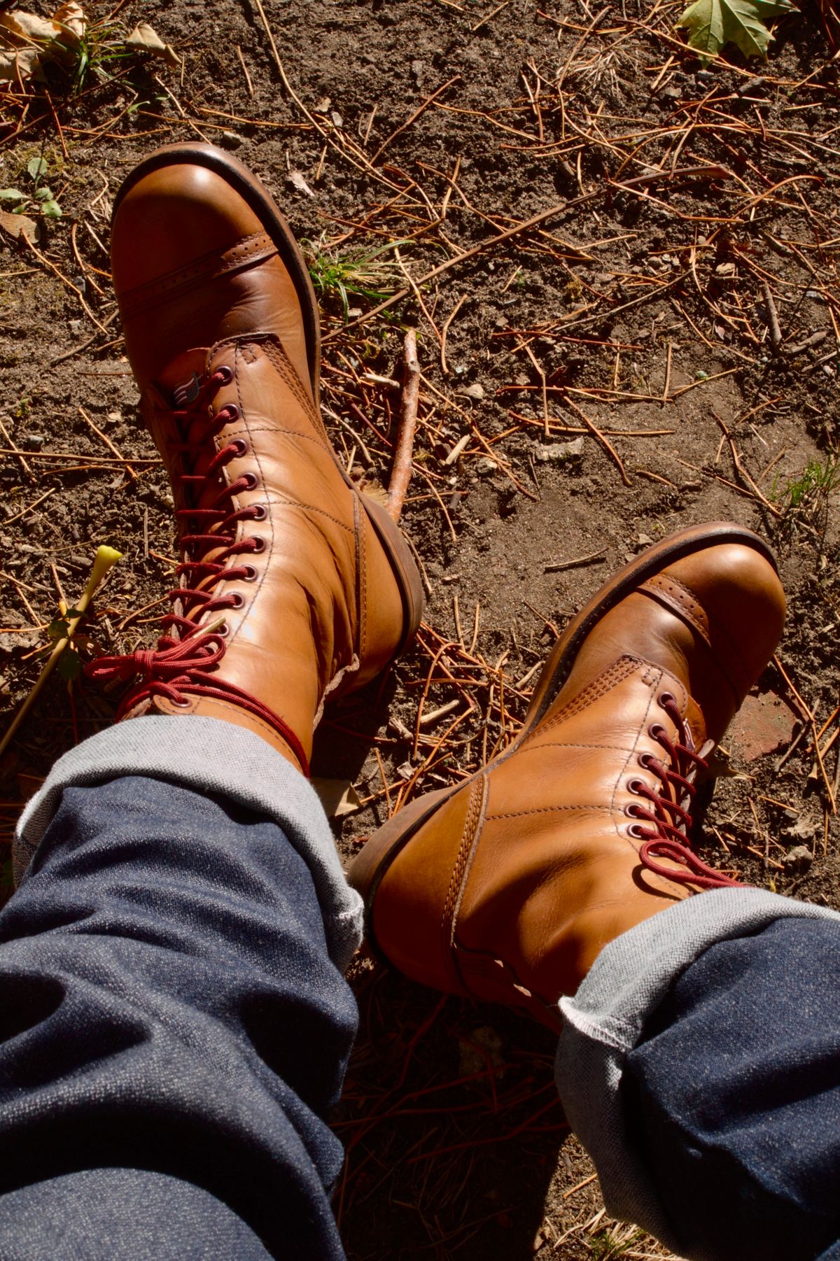 Photo by Hlmazur on November 1, 2024 of the Corcoran Jump Boot in Hand Dyed Light Tan.