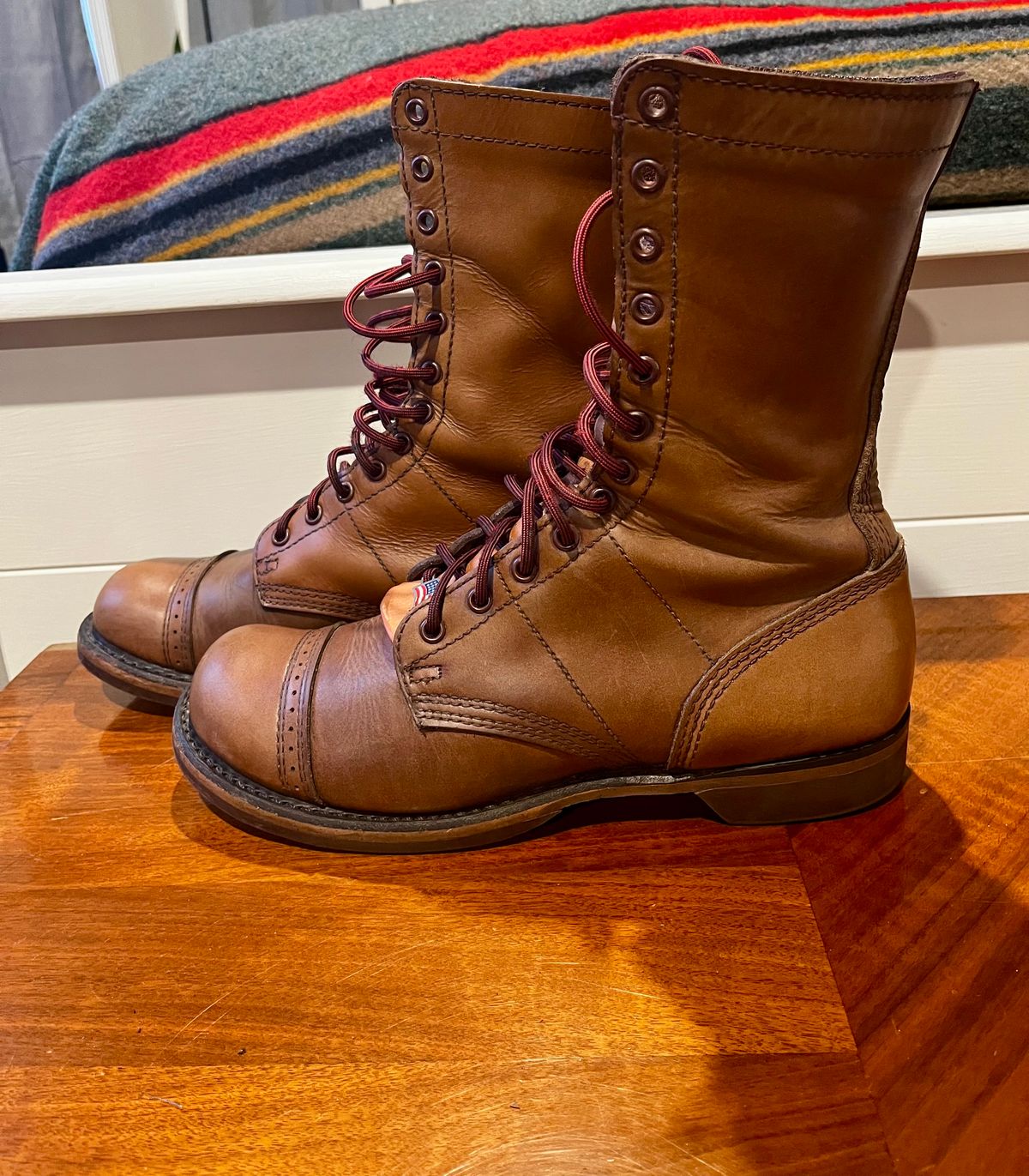 Photo by Hlmazur on December 4, 2024 of the Corcoran Jump Boot in Hand Dyed Light Tan.