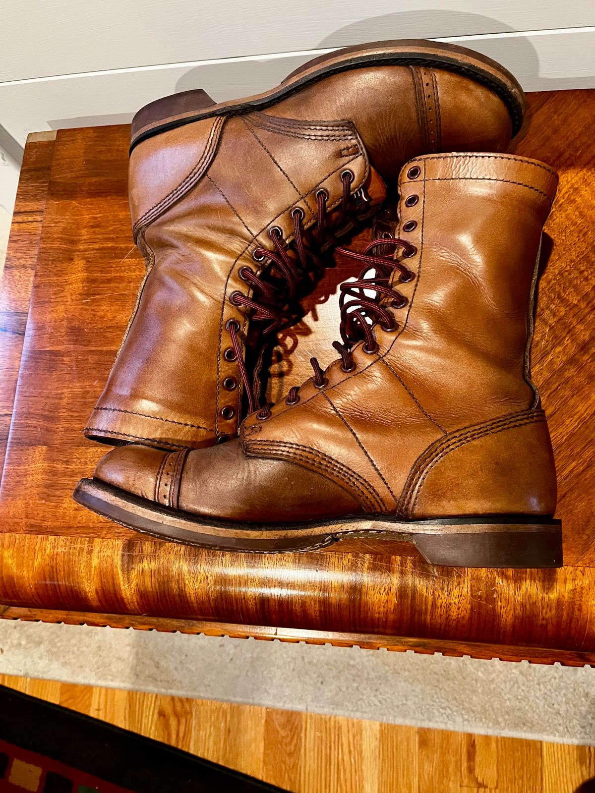 Photo by Hlmazur on December 4, 2024 of the Corcoran Jump Boot in Hand Dyed Light Tan.