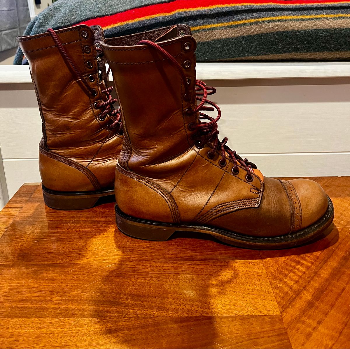 Photo by Hlmazur on December 4, 2024 of the Corcoran Jump Boot in Hand Dyed Light Tan.