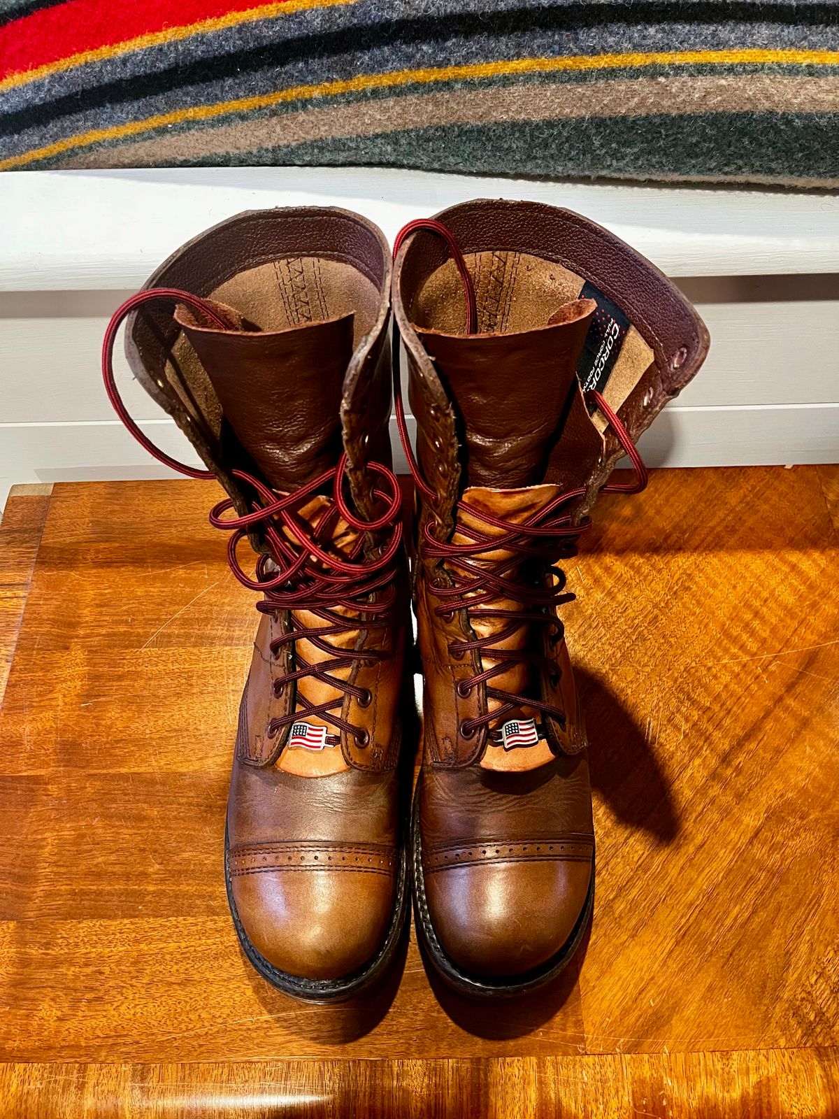 Photo by Hlmazur on December 4, 2024 of the Corcoran Jump Boot in Hand Dyed Light Tan.