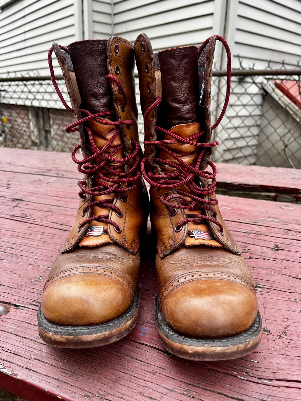 Photo by Hlmazur on January 5, 2025 of the Corcoran Jump Boot in Hand Dyed Light Tan.