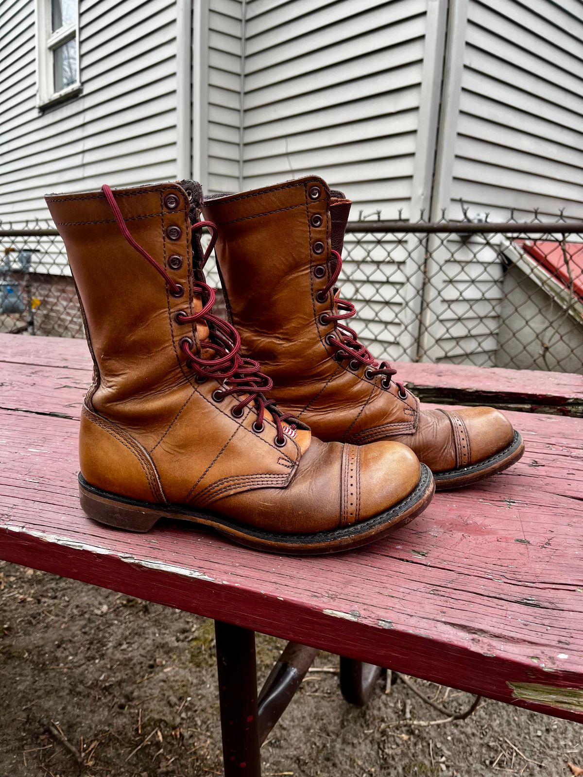 Photo by Hlmazur on January 5, 2025 of the Corcoran Jump Boot in Hand Dyed Light Tan.