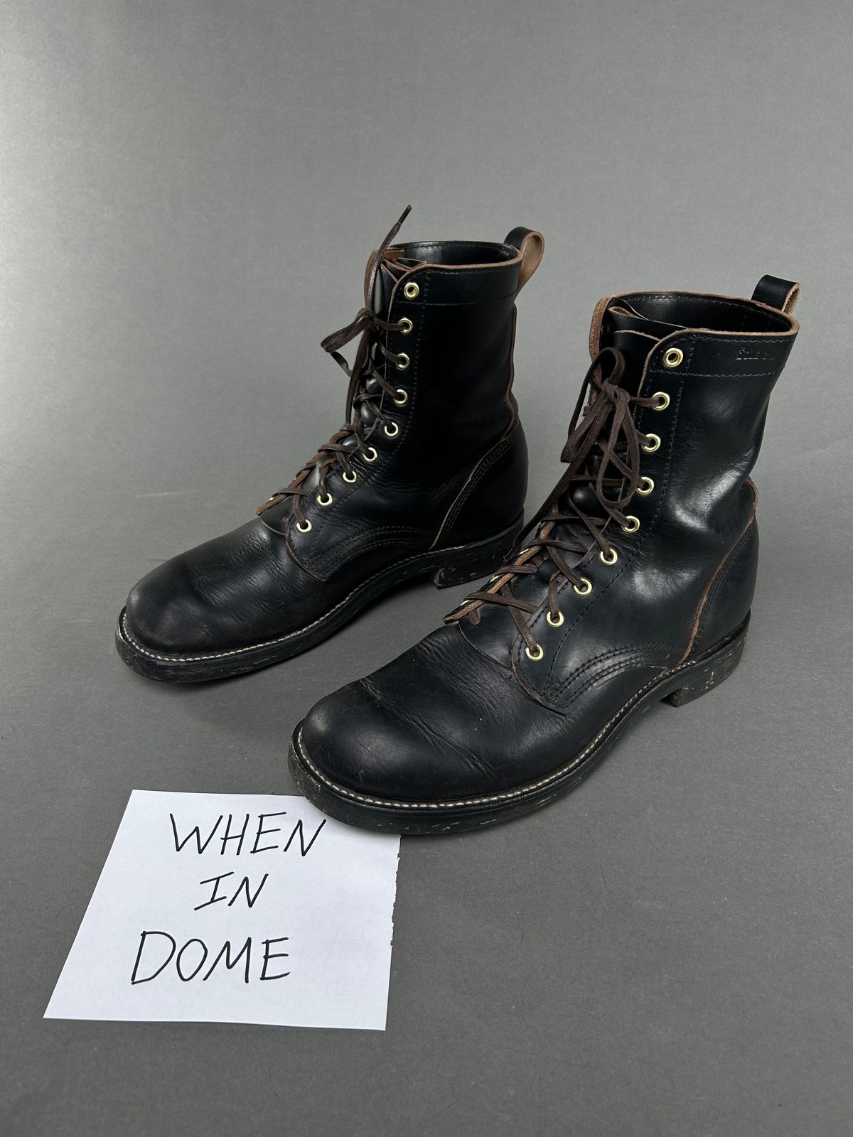 Photo by Wesbornbrand on November 6, 2024 of the Wesborn Custom Model in Horween Black Chromexcel.