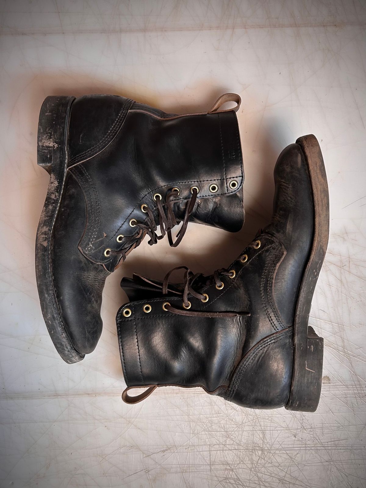 Photo by Wesbornbrand on March 3, 2025 of the Wesborn Custom Model in Horween Black Chromexcel.