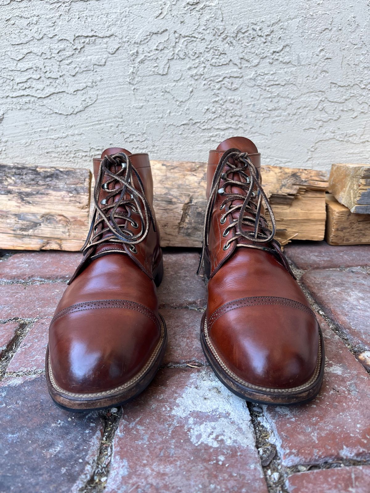 Photo by quaidieurodeo on October 2, 2025 of the Viberg Service Boot BCT in Maryam Used Cuoio Vitello Calf.