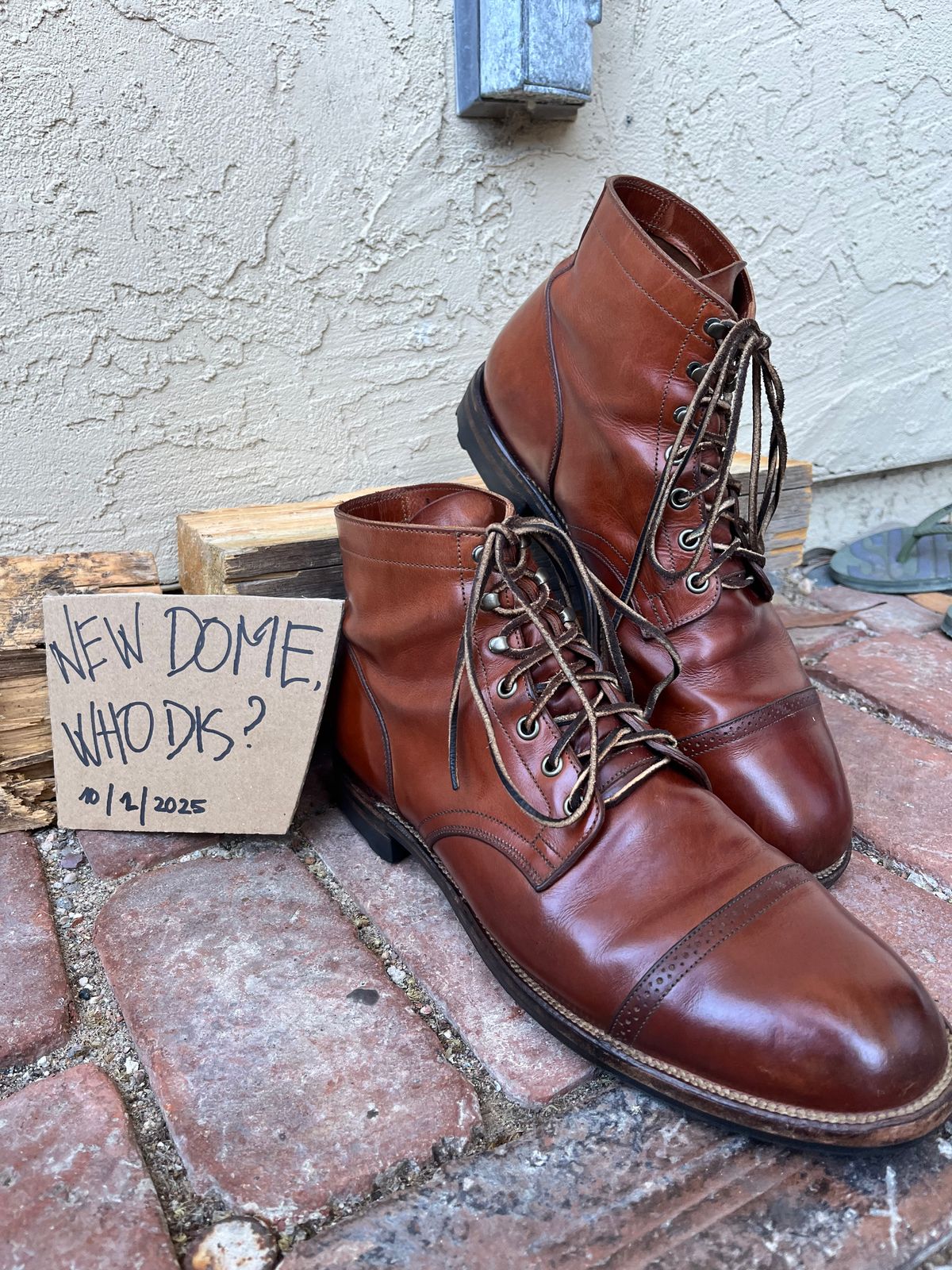Photo by quaidieurodeo on October 2, 2025 of the Viberg Service Boot BCT in Maryam Used Cuoio Vitello Calf.