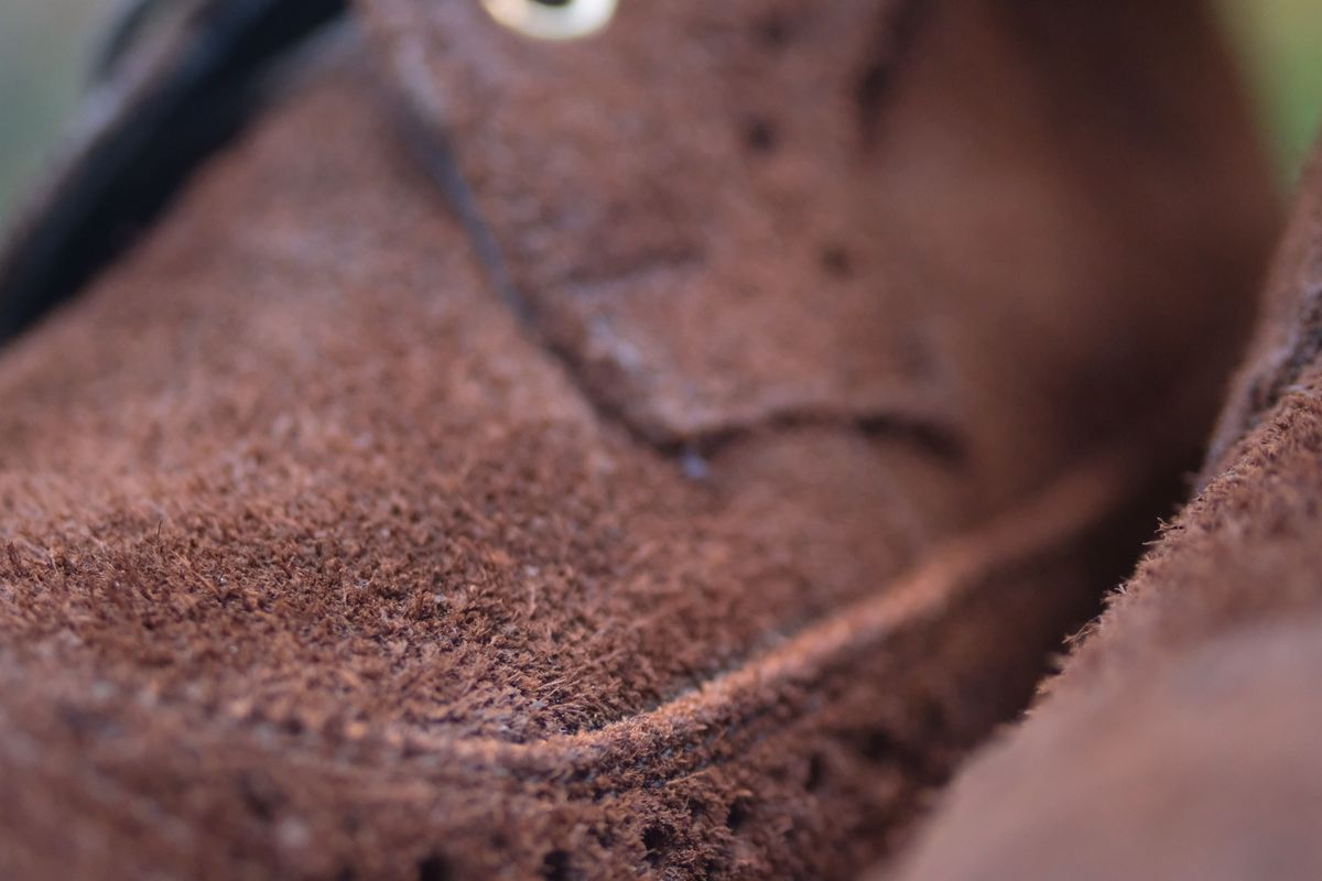 Photo by claus on October 12, 2024 of the Tricker's Simon Longwing Brogue Boot in C.F. Stead Ridge Waxed Reverse Suede.