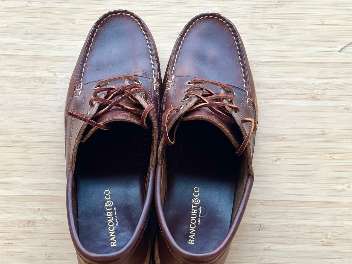Photo by claus on June 10, 2025 of the Rancourt & Co. Baxter Ranger Moc in Horween Carolina Brown Chromexcel.