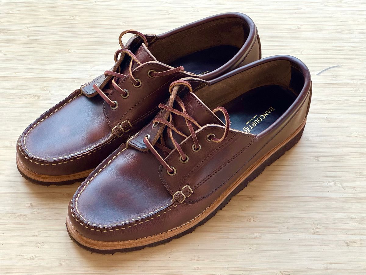 Photo by claus on June 10, 2025 of the Rancourt & Co. Baxter Ranger Moc in Horween Carolina Brown Chromexcel.
