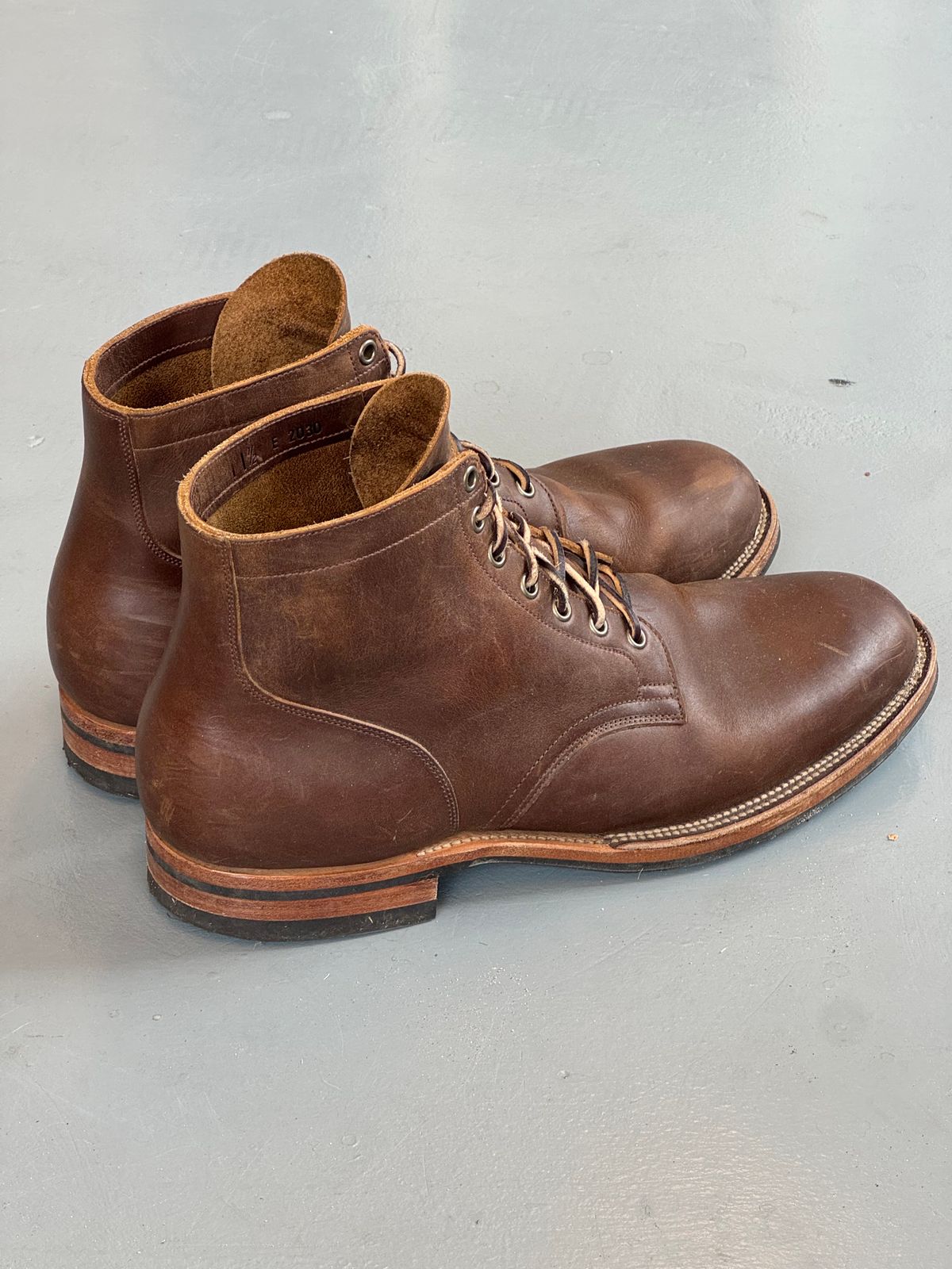 Photo by claus on May 30, 2025 of the Viberg Service Boot in Horween Wheat Predator.