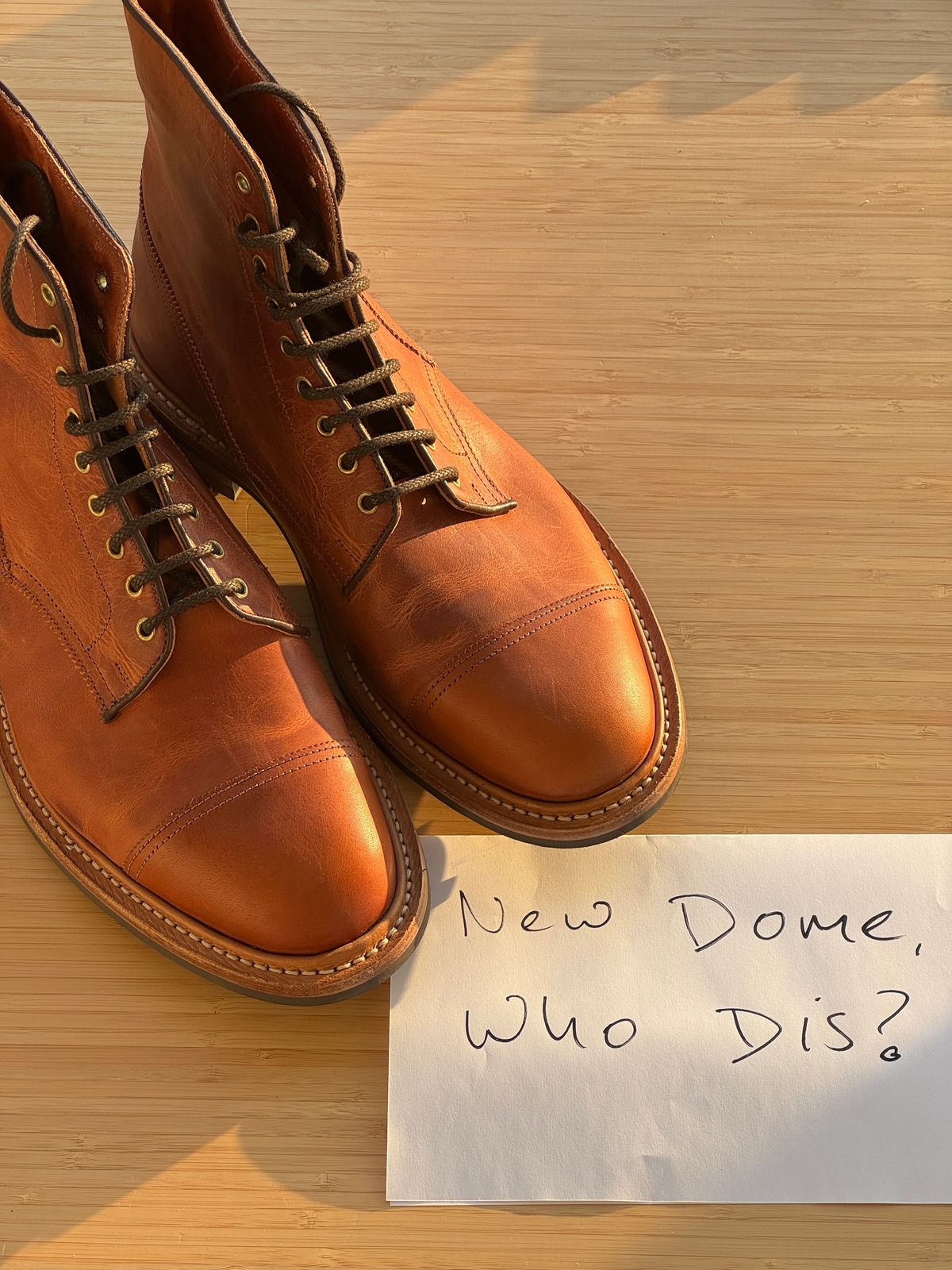 Photo by claus on October 1, 2025 of the Tricker's Churchill in Horween Natural Dublin.