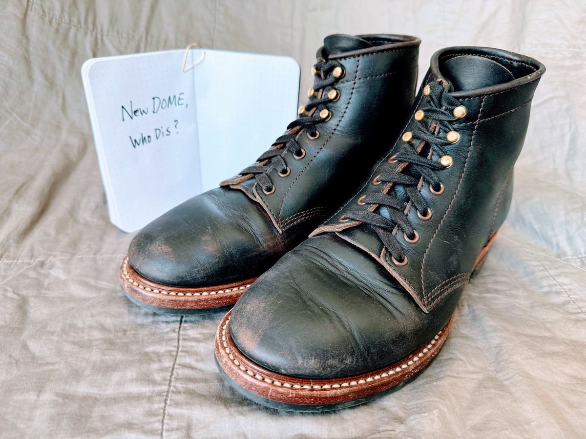 Photo by gameofdrones on October 4, 2025 of the John Lofgren El Capitan in Horween Black Chromexcel.