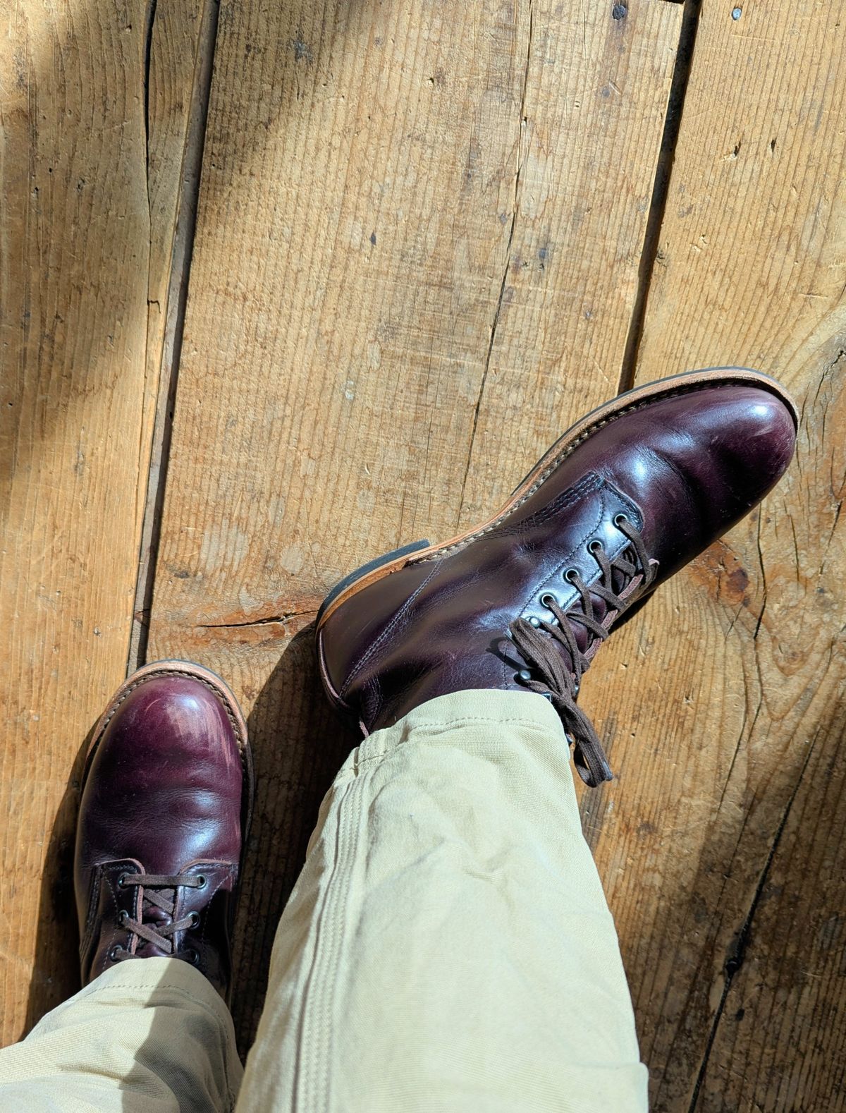 Photo by j3553 on February 21, 2026 of the Red Wing Beckman in S.B. Foot Black Cherry Excalibur.