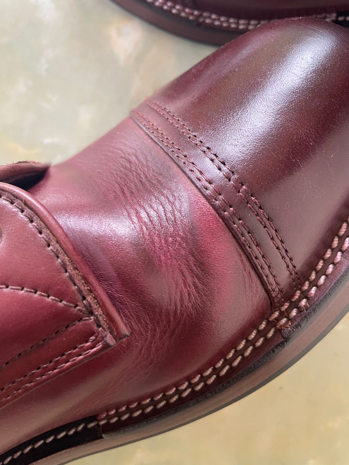 Photo by bluejudeman on November 14, 2024 of the Txture Custom Model in oxblood pull up.