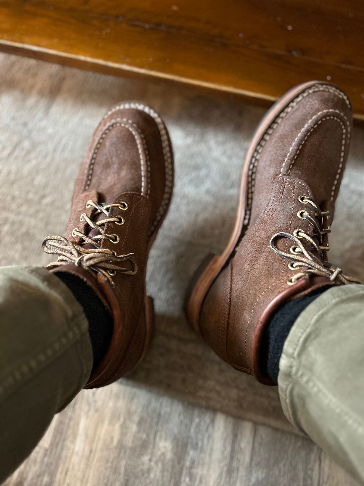 Photo by Honch on September 27, 2024 of the Nicks Aldert Strider Moc Toe in Seidel 1964 Tan Roughout.