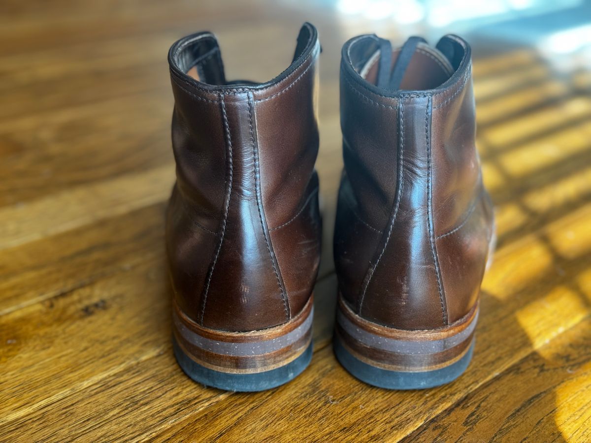 Photo by clintashlock on November 12, 2024 of the Alden Indy Boot in Horween Brown Chromexcel.