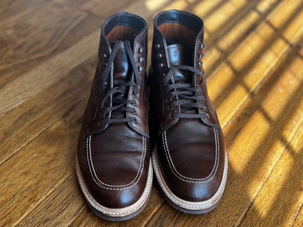 Photo by clintashlock on November 12, 2024 of the Alden Indy Boot in Horween Brown Chromexcel.