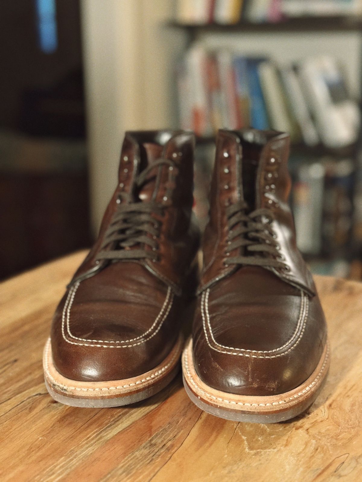 Photo by clintashlock on March 6, 2025 of the Alden Indy Boot in Horween Brown Chromexcel.