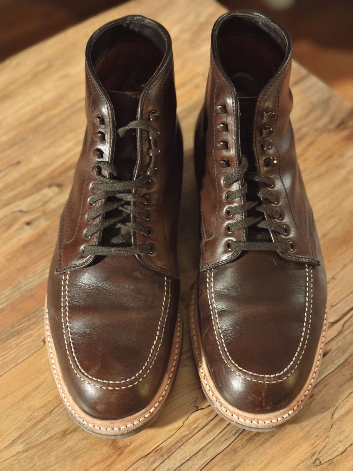 Photo by clintashlock on March 6, 2025 of the Alden Indy Boot in Horween Brown Chromexcel.