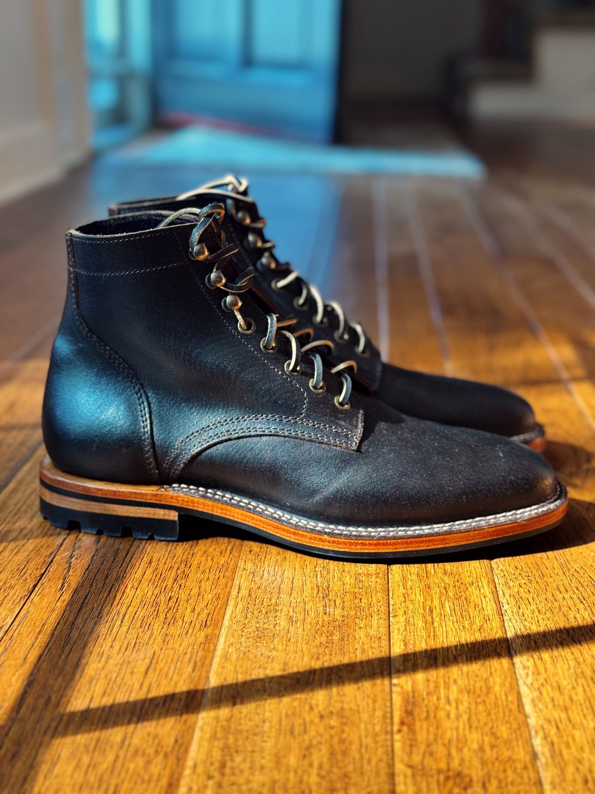 Photo by clintashlock on October 4, 2025 of the Parkhurst Allen Stitchdown in Horween Brown Waxed Flesh.