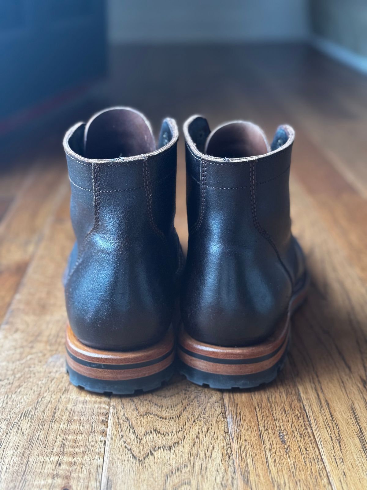 Photo by clintashlock on December 5, 2025 of the Parkhurst Allen Stitchdown in Horween Brown Waxed Flesh.