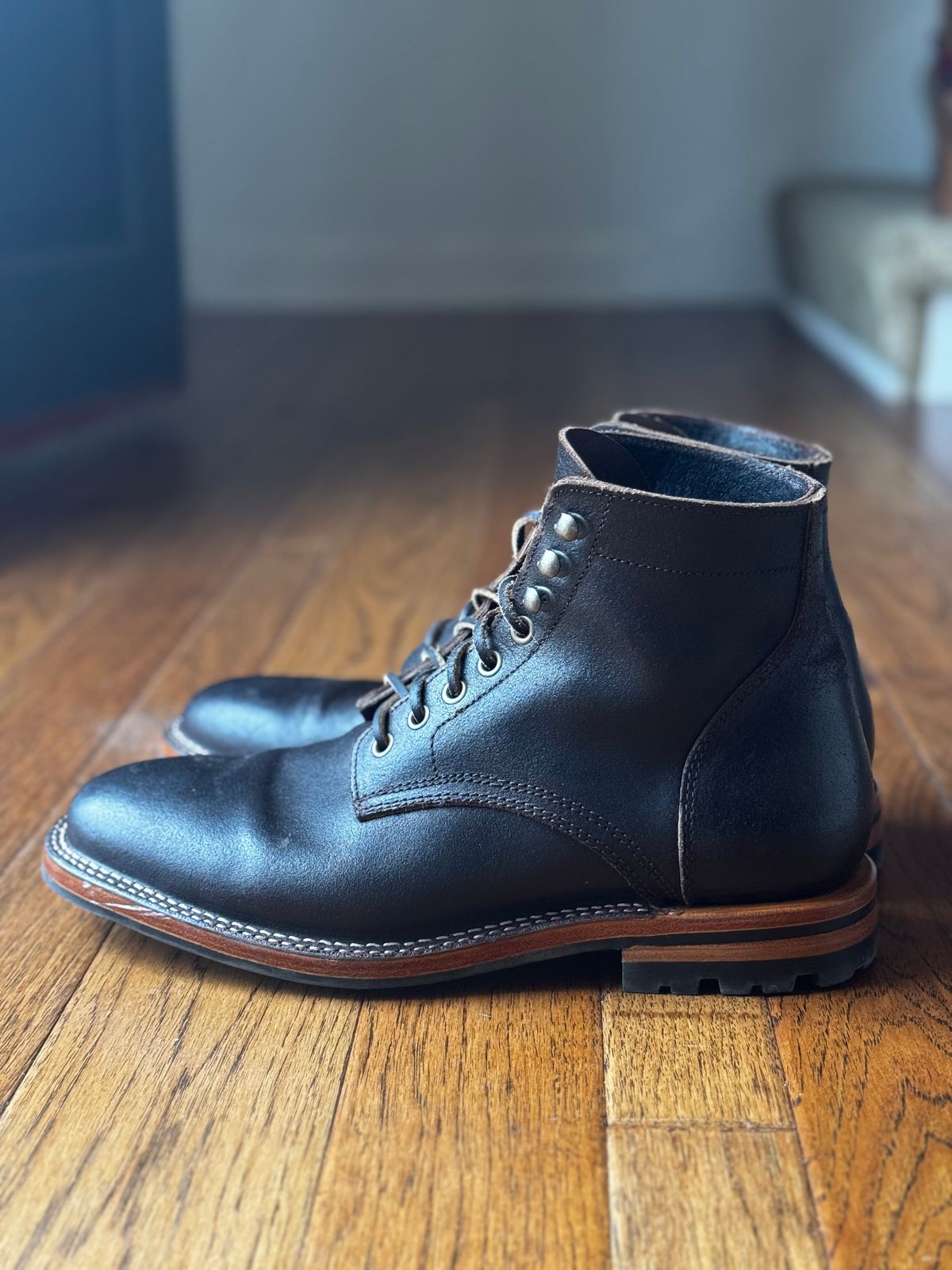 Photo by clintashlock on December 5, 2025 of the Parkhurst Allen Stitchdown in Horween Brown Waxed Flesh.