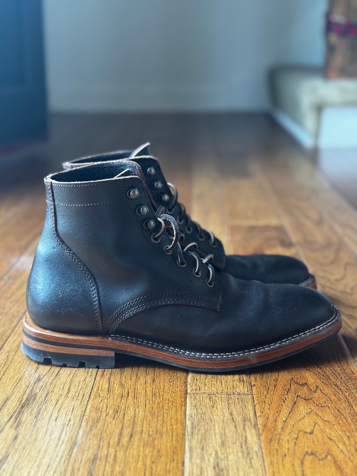 Photo by clintashlock on December 5, 2025 of the Parkhurst Allen Stitchdown in Horween Brown Waxed Flesh.
