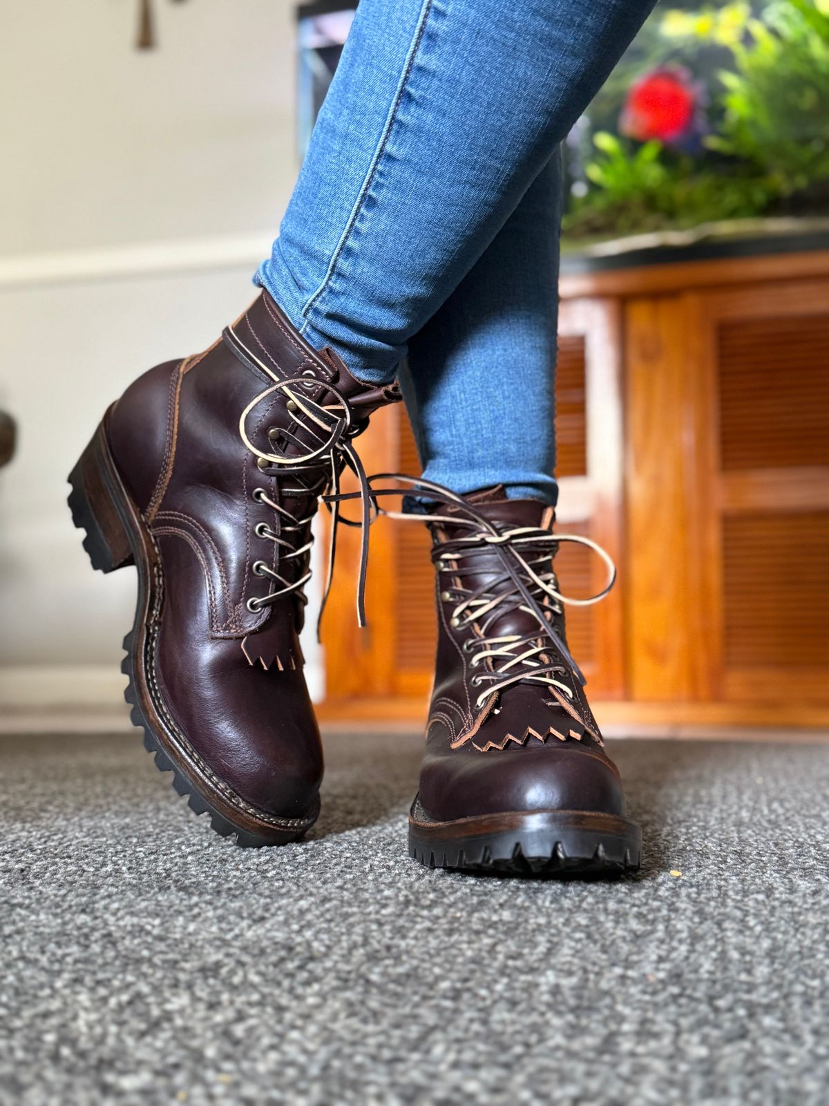 Photo by PatinaThunderDazzle on March 27, 2025 of the Frank's Boots Wilshire in Seidel Brown Domain.