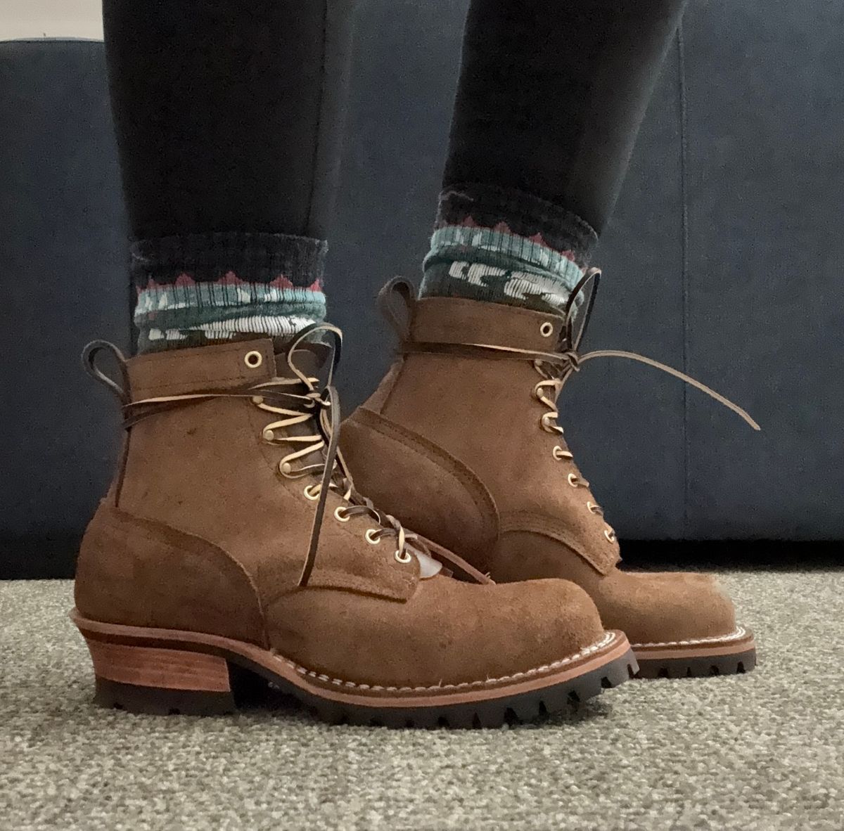 Photo by PatinaThunderDazzle on December 30, 2024 of the Nicks Urban Logger in Seidel 1964 Walnut Roughout.