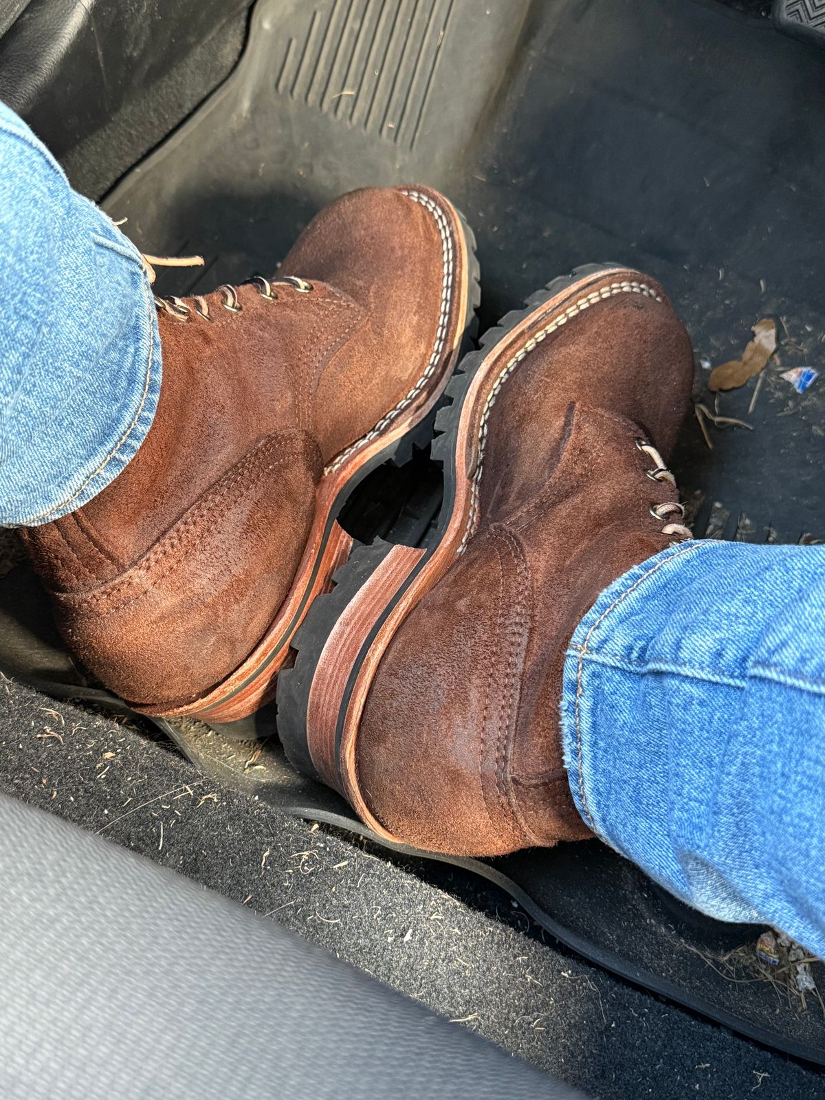 Photo by PatinaThunderDazzle on January 29, 2025 of the Nicks Urban Logger in Seidel 1964 Walnut Roughout.