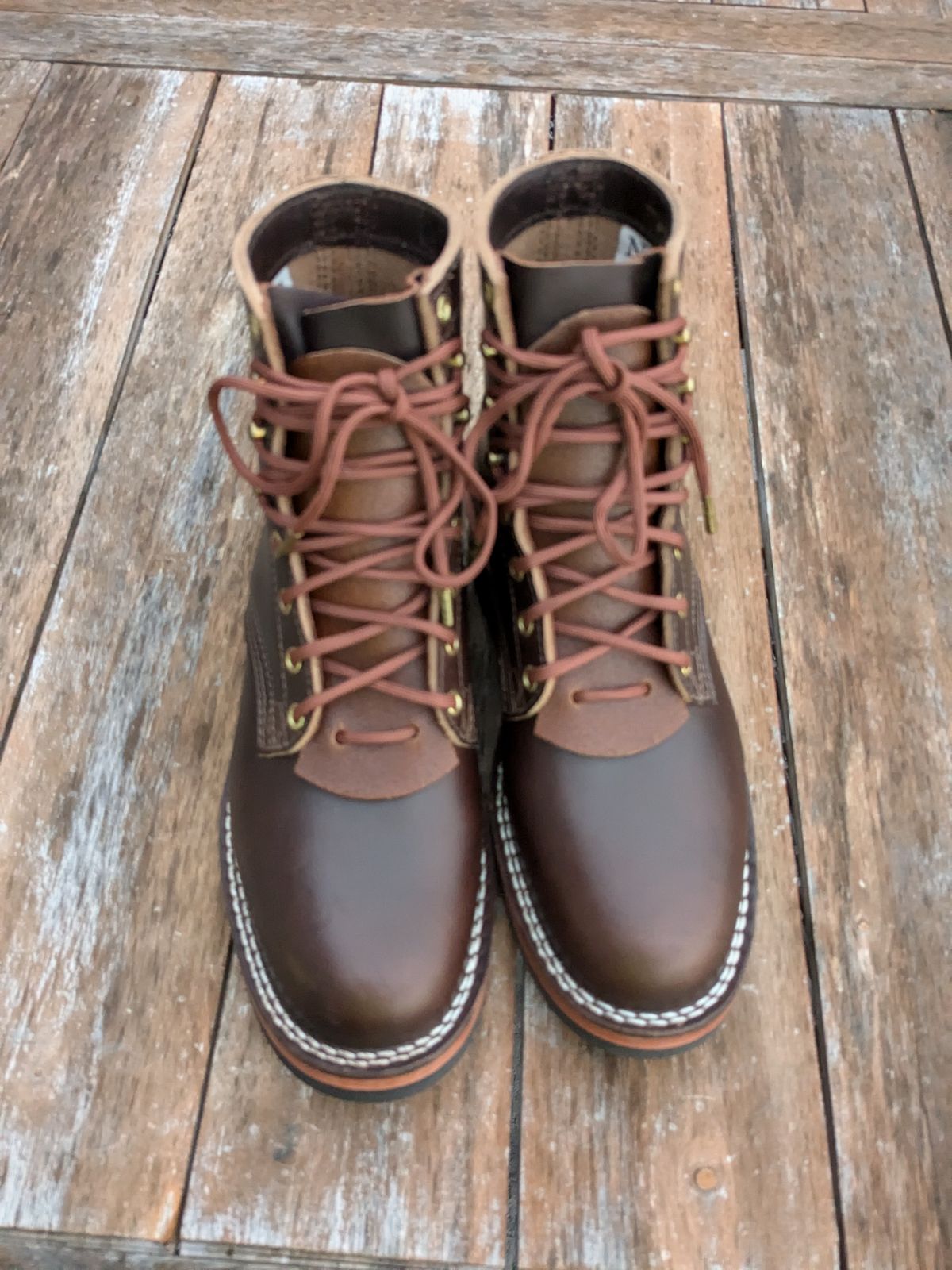 Photo by moeck14 on October 1, 2024 of the Nicks MTO in Horween Brown Chromexcel.