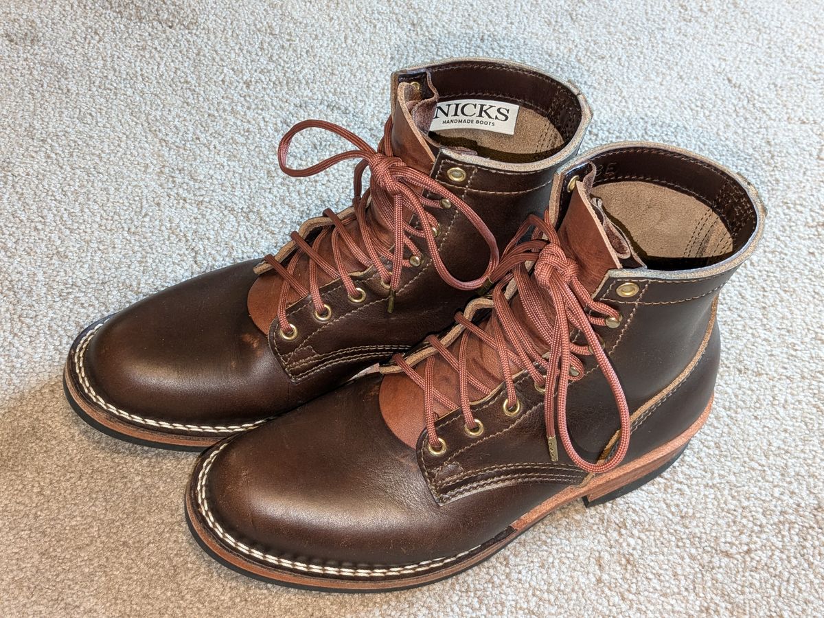 Photo by moeck14 on November 5, 2024 of the Nicks MTO in Horween Brown Chromexcel.