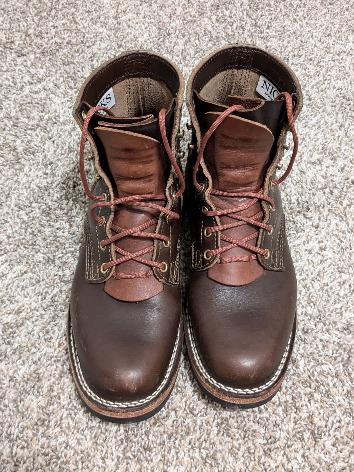 Photo by moeck14 on December 5, 2024 of the Nicks MTO in Horween Brown Chromexcel.
