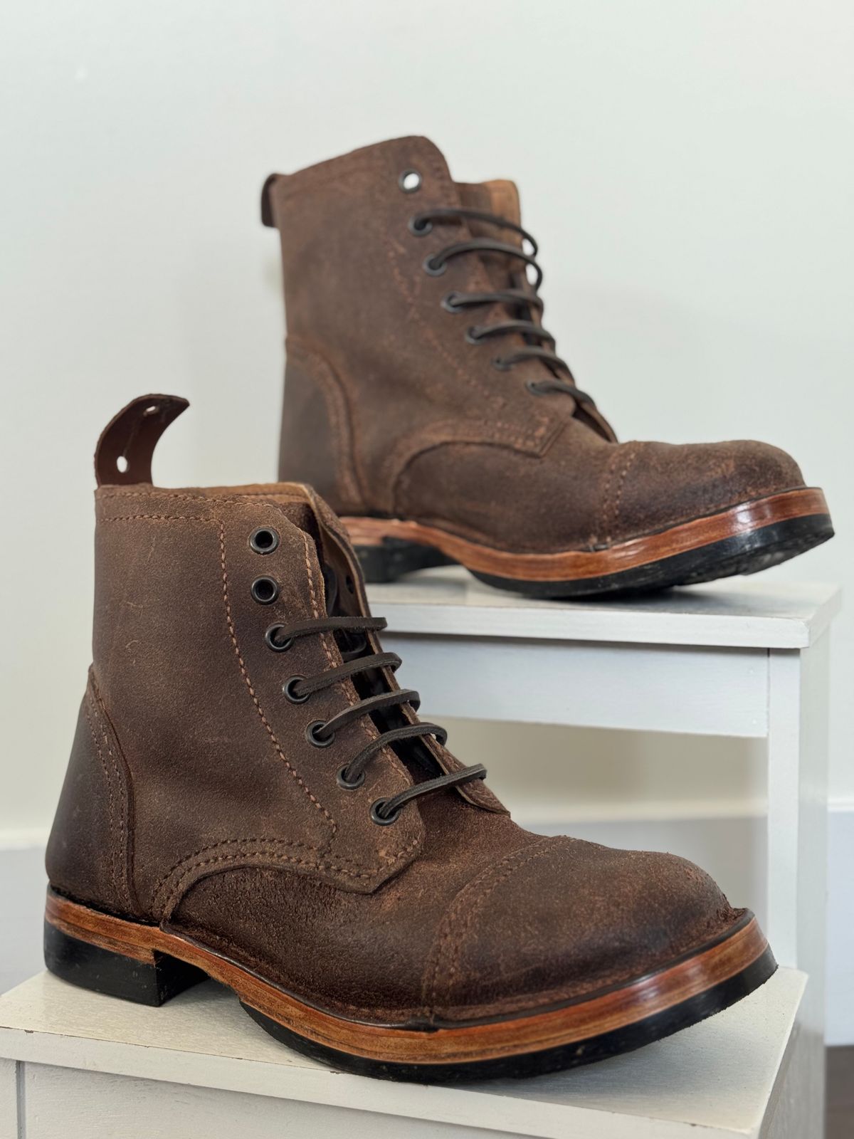 Photo by Uncle_Dans_Boots on January 14, 2026 of the Uncle Dan’s Boots Custom Model in Lefarc Flesh Out.